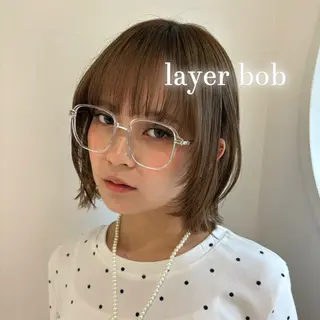 ミディアム 🌿ボブ/美髪矯正/ 透明感カラー/ルキのヘアスタイル