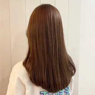 セミロング カラー 髪質改善×ブリーチ なしカラー/桃愛のヘアスタイル