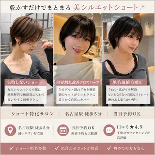 ショート 井上 一青/名古屋 ショート/縮毛矯正のヘアスタイル