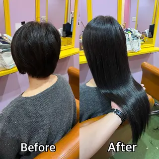 ロング シール＋ちび編み込み エクステ/梅田のヘアスタイル