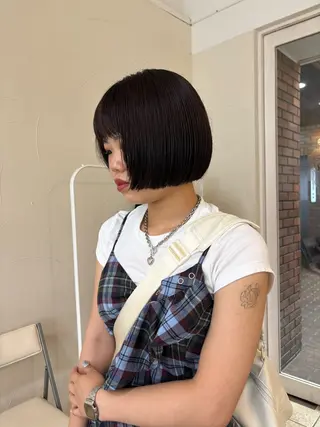 ショート ボブパーマ/ スズキユウナのヘアスタイル