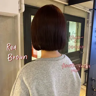 ミディアム カラー 暖色艶color / ボブ🦩Rioのヘアスタイル