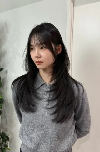 ミディアム カラー 西村あきや トレンド韓国ヘアのヘアスタイル