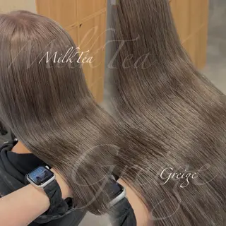 セミロング カラー 赤みなし ×透明感🫧YUNAのヘアスタイル