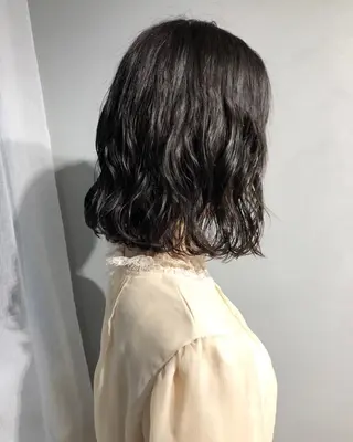 ミディアム パーマ ボブパーマコテ巻き風 パーマNo1深江秀平のヘアスタイル