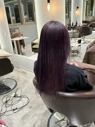 ミディアム カラー 髪質改善ストレート 中林優太のヘアスタイル