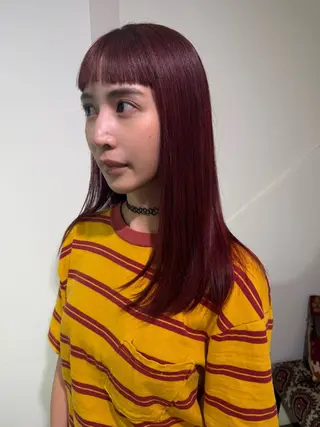 セミロング カラー 小野江 祐李のヘアスタイル