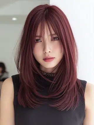 ロング 絶対綺麗な暖色カラー 🎯あります✨増渕✨のヘアスタイル