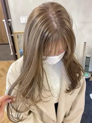 セミロング カラー ブリーチカラー特化 梅田中崎町/あかりのヘアスタイル