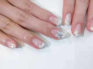 ネイル はばすみれ🎀ﾈｲﾙ 光ﾌｪｲｼｬﾙ ﾍｱのネイルデザイン
