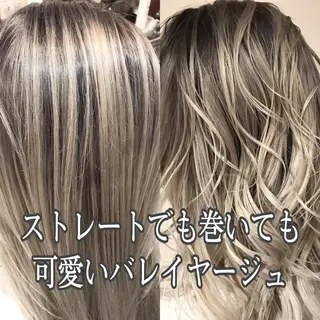 セミロング カラー 髪質改善カラー韓国風 レイヤーtudaのヘアスタイル