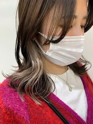 ミディアム カラー ヘアアレンジ 🐝岡本 柚葉🐝のヘアスタイル