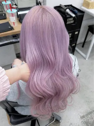 セミロング カラー 🎀 のえか/ハイ トーン/ピンク🤍のヘアスタイル
