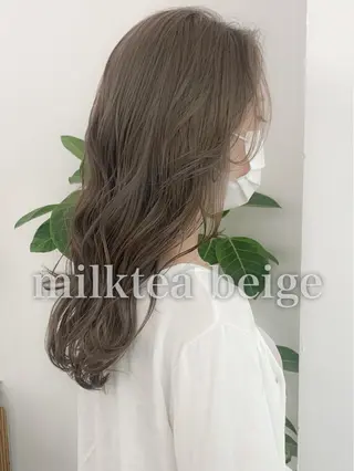 ロング カラー 渋谷ブリーチカラー 韓国ヘアyuikoのヘアスタイル