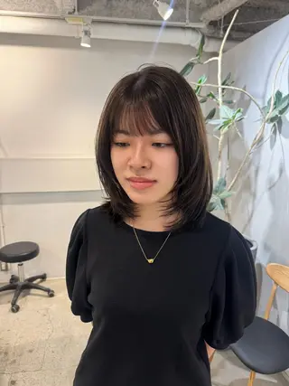 セミロング 100％可愛い顔周り 💓レイヤー/しずくのヘアスタイル