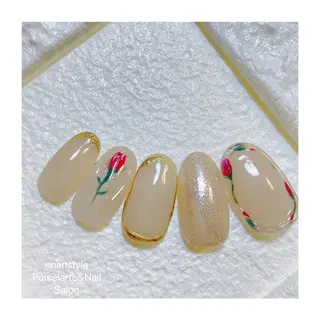 ミディアム ネイル 🐾enen style 🐾のネイルデザイン