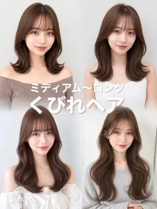 セミロング 顔周り/くびれヘア 韓国ヘア💕風間るなのヘアスタイル