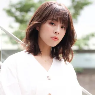 ミディアム カラー パーマ ヘアアレンジ 髪質改善/韓国風 レイヤー/田村祐樹のヘアスタイル