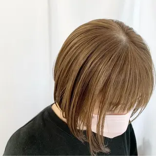 ショート カラー パーマ ヘアアレンジ マツエク・マツパ まろやかベージュ／ JOのヘアスタイル