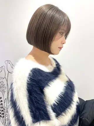 ショート カラー ヘアアレンジ 🌷ボブ/髪質改善 ストレートのヘアスタイル