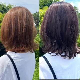 ミディアム カラー 箱守 さやかのヘアスタイル