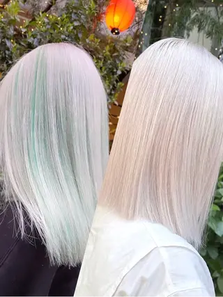 ミディアム カラー ヘアアレンジ ハッシュカット🩶 レイヤー/ハイトーンのヘアスタイル