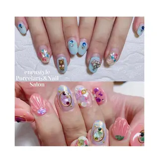 ミディアム ネイル 🐾enen style 🐾のネイルデザイン