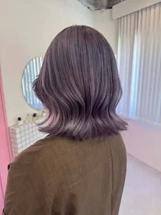 ミディアム カラー ピンク・ラベンダー カラー/saraのヘアスタイル
