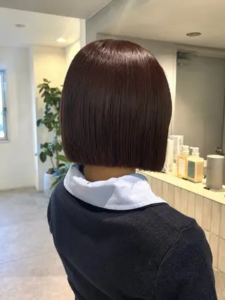 ショート ぱつっとボブ/ ボブ特化/タッセルのヘアスタイル