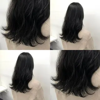 セミロング カラー パーマ ヘアアレンジ メンズ キッズ 上品＆韓国風 🥀海心🥀のヘアスタイル