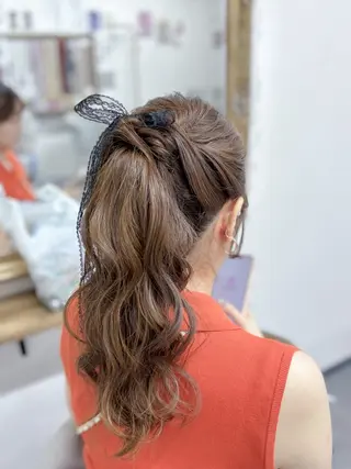 セミロング ヘアアレンジ ⭐︎moe 【ヘアメイク🧸】のヘアスタイル