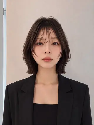 ミディアム ゆうとレイヤーカット ショートカットパーマのヘアスタイル