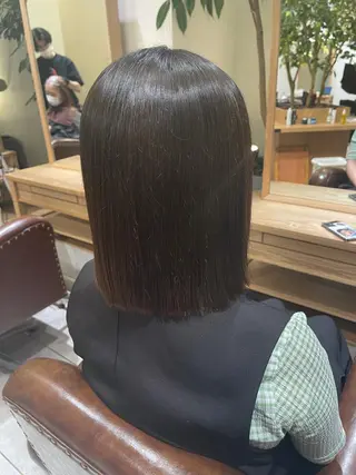 ミディアム 蜂須賀🐝縮毛矯正 ストレートパーマのヘアスタイル