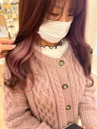 セミロング カラー 暖色/ブリーチカラー 🎀 M i k uのヘアスタイル