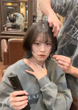 ミディアム カラー 町田/レイヤーカット ハッシュカット/八木のヘアスタイル