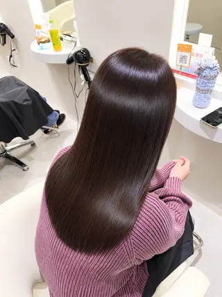 カラー ブリーチなし艶カラー /韓国風艶髪カラーのヘアスタイル