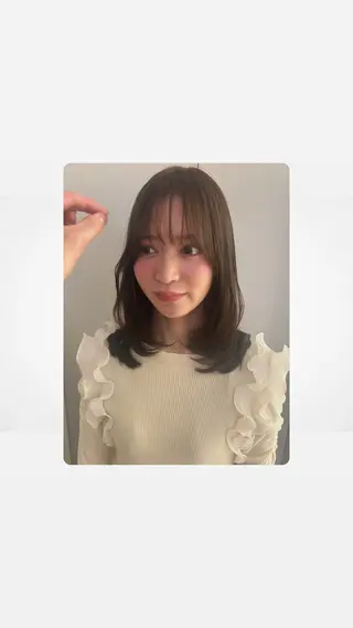 ミディアム カラー yuzuki縮毛矯正 /カラーモデルのヘアスタイル