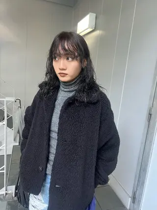 セミロング 田中 蘭菜のヘアスタイル