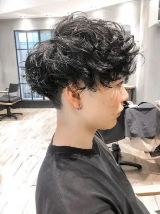 メンズ パーマ ショート メンズ特化 TAKE高崎のヘアスタイル