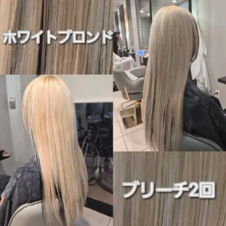 ロング カラー 雅/ダブルカラー/ 白髪ぼかしハイライトのヘアスタイル