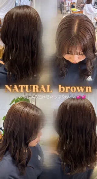 ミディアム eMu透明感カラー ちゅる髪yuki✩のヘアスタイル