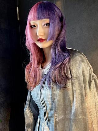 ミディアム カラー ウルフ/レイヤー /ブリーチ/心斎橋のヘアスタイル