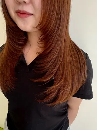 ロング 林朱里/束間まつげ /レイヤーカット🌹のヘアスタイル