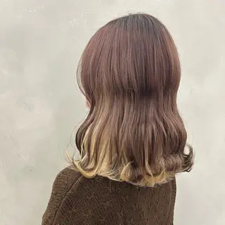 セミロング カラー 髪質改善⌇透明感 カラー⌇川上葵のヘアスタイル