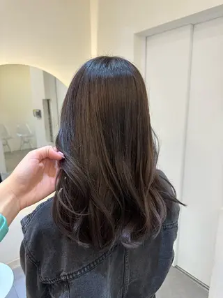 セミロング カラー ヘアアレンジ 透明感カラー🩵 レイヤーカットYUIのヘアスタイル
