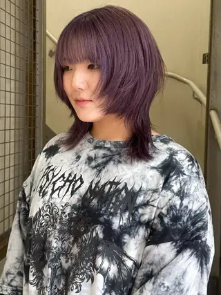ミディアム ハッシュカット/ ブリーチ/アスナのヘアスタイル