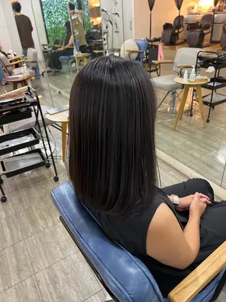 ミディアム カラー 韓国風 くすみカラー パーマKOUKIのヘアスタイル