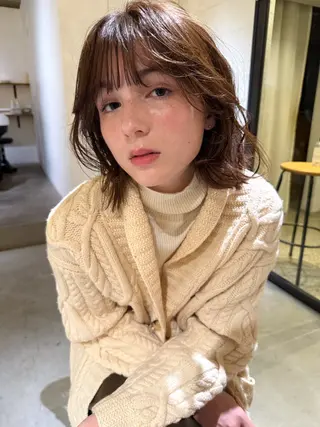 ミディアム 才下 ゆいのヘアスタイル