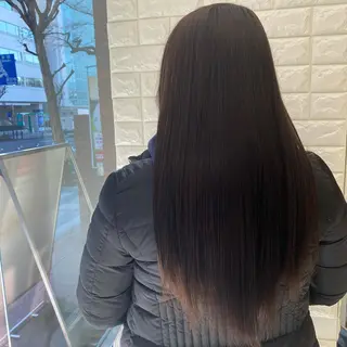 カラー 韓国ヘア レイヤーカットのヘアスタイル