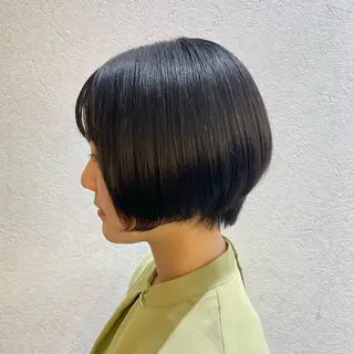 ショート 銀座:似合わせカラー オリーブ🫒アレンジのヘアスタイル